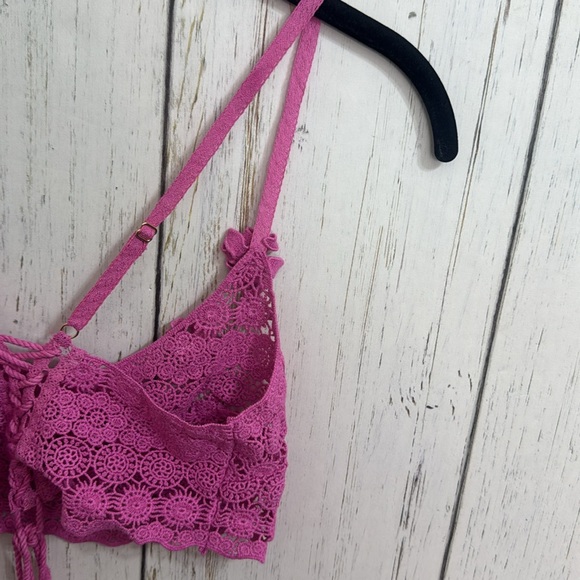 Free People Pink Lace Crop Top - Picture 7 of 9